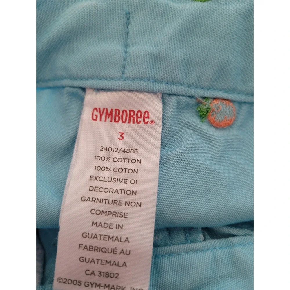 Gymboree Toddler Girl 3 Blue Fruit Embroidered Shorts Watermelon Keychain‎ #1